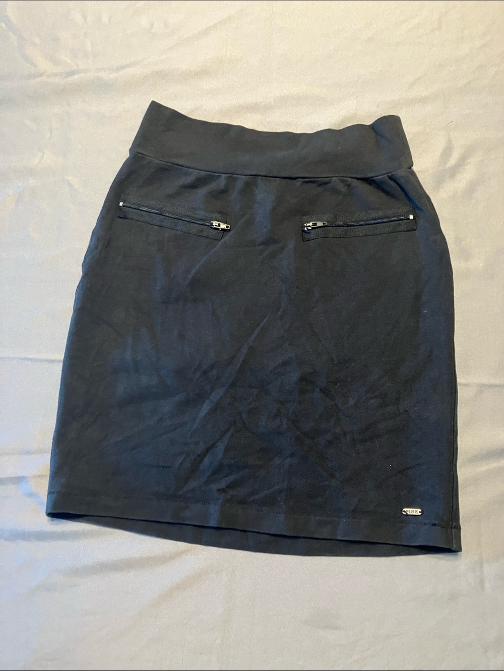 PINK Victoria's Secret Black Stretch Pencil Skirt with Zip Pockets